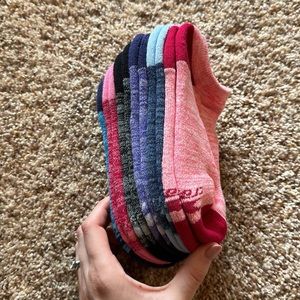 6 pack athletic socks in various colors